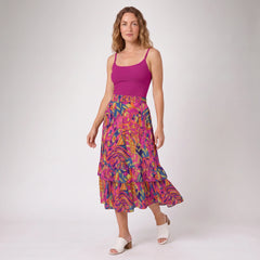 Lina Tiered Ruffle Midi Skirt