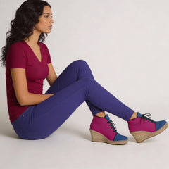 Lina カラーブロック ウェッジ エスパドリーユ