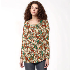 Lushka Long Sleeve Relaxed Flared Top