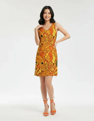 Mandra Rib Knit V Neck Mini Dress