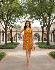 Mandra Rib Knit V Neck Mini Dress