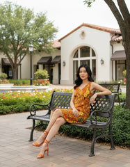 Mandra Rib Knit V Neck Mini Dress