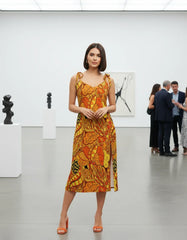 Mandra Tie Strap Split Midi Dress