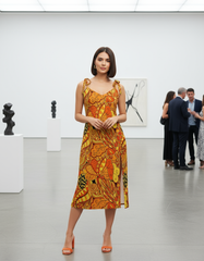 Mandra Tie Strap Split Midi Dress