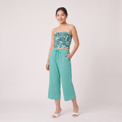 Mima Green Wide Leg Capris