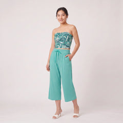 Mima Green Wide Leg Capris