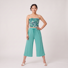 Mima Green Wide Leg Capris