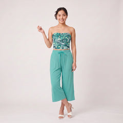Mima Green Wide Leg Capris
