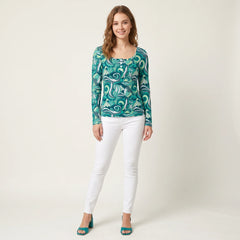 Mima Ribbed Long Sleeve Henley Top