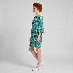 Mima 3/4 Bell Sleeve Loose Mini Dress