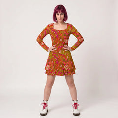 Mina Square Neck Mini Swing Dress