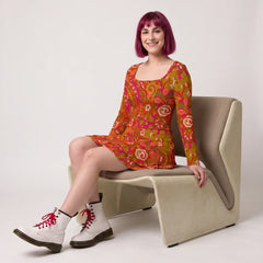 Mina Square Neck Mini Swing Dress