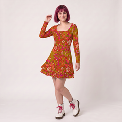 Mina Square Neck Mini Swing Dress