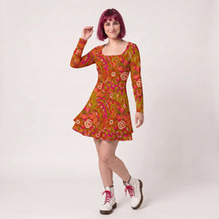 Mina Square Neck Mini Swing Dress