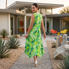 Misa Handkerchief Hem Sleeveless Maxi Dress