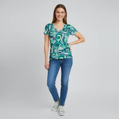 Mima Fitted V-Neck Tee