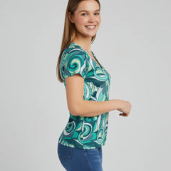 Mima Fitted V-Neck Tee