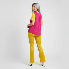 Munich Color Block Scoop Neck Relaxed Top - Airline Series