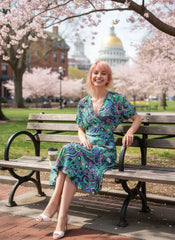 Nela Draped V-neck Midi Dress