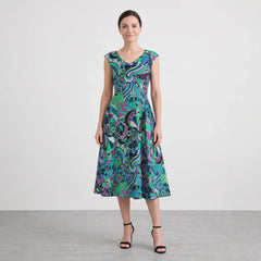 Nela Fit-and-Flare Midi Dress