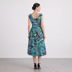 Nela Fit-and-Flare Midi Dress