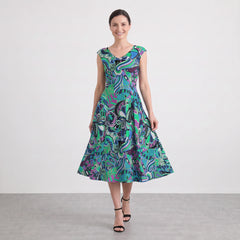 Nela Fit-and-Flare Midi Dress