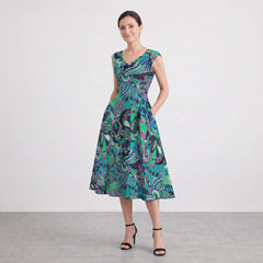 Nela Fit-and-Flare Midi Dress