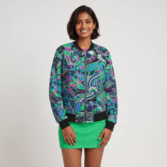Nela Flexe Denim Bomber Jacket