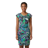 Nela Print Tee Mini Dress | Psychedelic Botanical Print - Made to Order - London Bliss Collection - Blissfully Brand