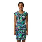 Nela Print Tee Mini Dress | Psychedelic Botanical Print - Made to Order - London Bliss Collection - Blissfully Brand