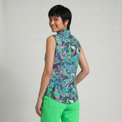 Nela Sleeveless Button-Down Collared Shirt