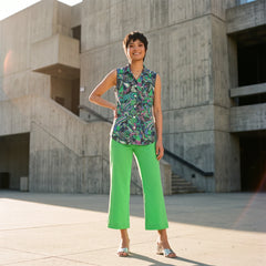 Nela Sleeveless Button-Down Collared Shirt