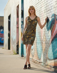 Ondas Rib Knit V Neck Tank Dress