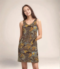 Ondas Rib Knit V Neck Tank Dress