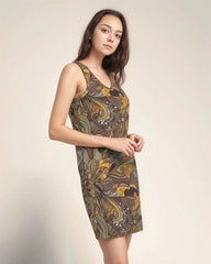 Ondas Rib Knit V Neck Tank Dress