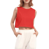 Opula solid sleeveless crop top in Alizarin Crimson Red - Coordinates - Blissfully Brand