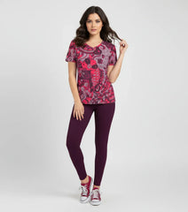 Pena Wine Berry LYCRA® Mid-Rise Leggings