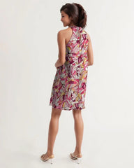 Perl Halter Flare Dress