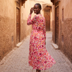 Perl Long Sleeve V-neck Maxi Dress