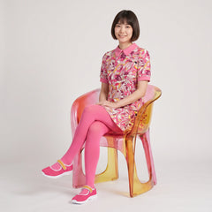Perl Red Lightweight Mesh Mary Janes