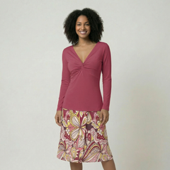 Piki Button A-Line Midi Skirt