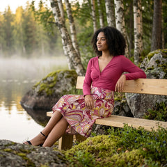 Piki Button A-Line Midi Skirt