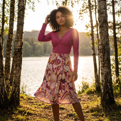 Piki Button A-Line Midi Skirt