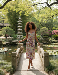 Piki Tie Strap Split Midi Dress