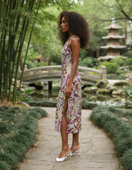 Piki Tie Strap Split Midi Dress