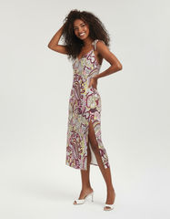Piki Tie Strap Split Midi Dress
