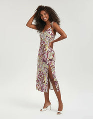 Piki Tie Strap Split Midi Dress