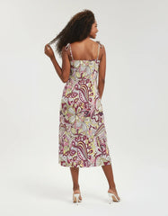 Piki Tie Strap Split Midi Dress