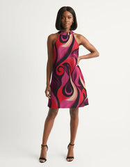 Prague Halter Flare Dress - Airline Series