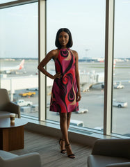 Prague Halter Flare Dress - Airline Series